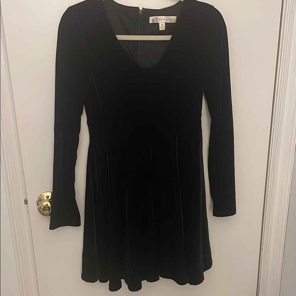 Honey Belle Black Fit and Flare Long Sleeve Dress